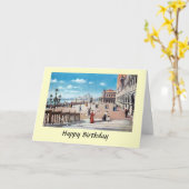 Birthday Card - Venice, Italië Kaart (Gele Bloem)