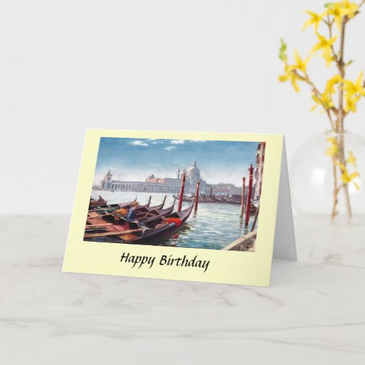 Birthday Card - Venice Kaart (Gele Bloem)