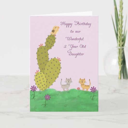 Birthday Card voor 2 jaar oude dochter Kaart (Voorkant)