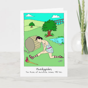 Birthday Card voor marathoner - feidippides Kaart
