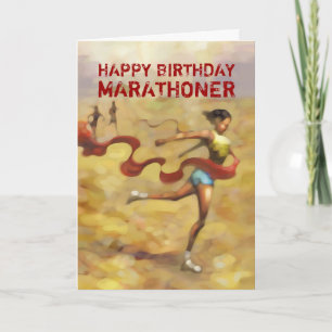 Birthday Card voor marathoner - Red Ribbon Kaart
