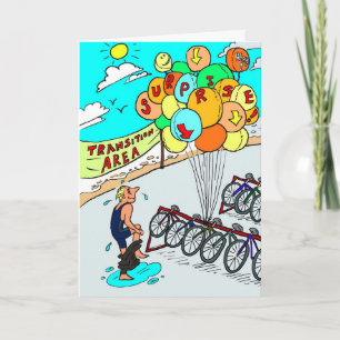 Birthday Card voor Triatlete - Triathlon-ballonnen Kaart