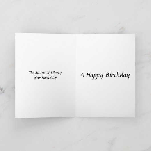 Birthday Card - Vrijheidsbeeld, NYC Kaart (Binnen)