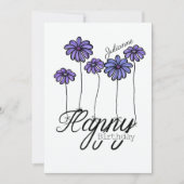 Birthday Card w Purple Flower Balloons and Name Kaart (Voorkant)
