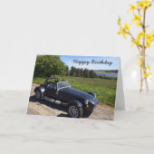 Birthday card with sports car kaart (Gele Bloem)