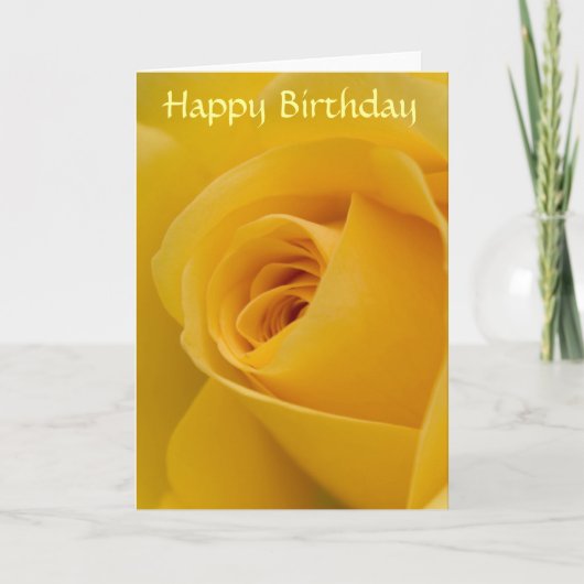 Birthday Card - Yellow Rose Flower Kaart (Voorkant)