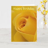 Birthday Card - Yellow Rose Flower Kaart (Gele Bloem)
