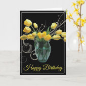 Birthday Card-Yellow Tulips Card Kaart (Gele Bloem)