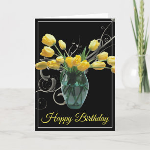 Birthday Card-Yellow Tulips Card Kaart