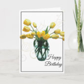 Birthday Card-Yellow Tulips Card Kaart (Voorkant)