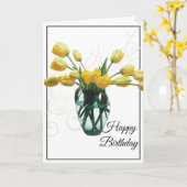 Birthday Card-Yellow Tulips Card Kaart (Gele Bloem)