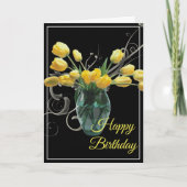 Birthday Card-Yellow Tulips Card Kaart (Voorkant)