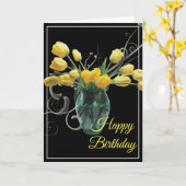 Birthday Card-Yellow Tulips Card Kaart (Gele Bloem)