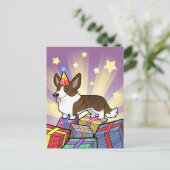 Birthday Cardigan Welsh Corgi Briefkaart (Staand voorkant)