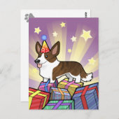 Birthday Cardigan Welsh Corgi Briefkaart (Voorkant / Achterkant)
