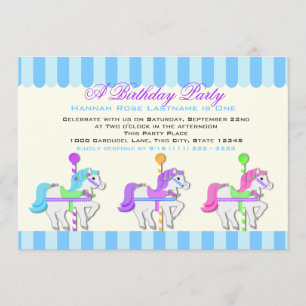 Birthday Carousel Ponies Kaart