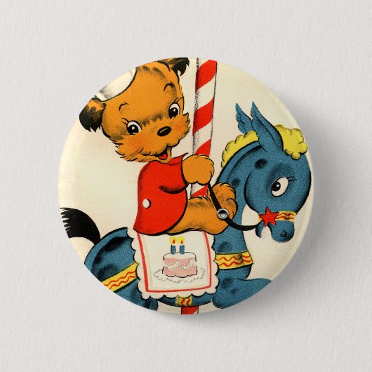 Birthday Carousel Ronde Button 5,7 Cm (Voorkant)