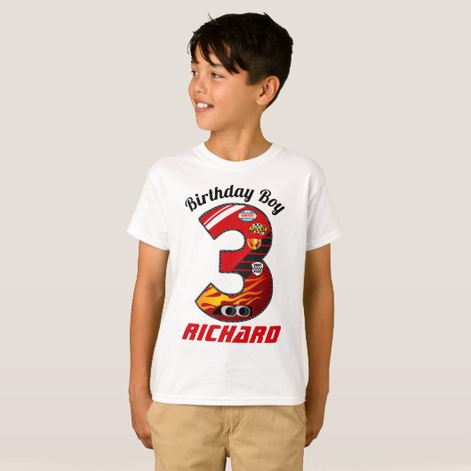 Birthday cars 3, Racing Birthday Third T-shirt (Voorkant volledig)