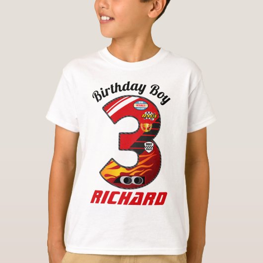 Birthday cars 3, Racing Birthday Third T-shirt (Voorkant)