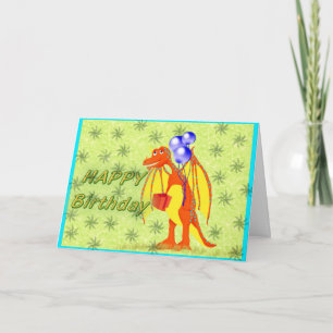Birthday Cartoon Dragon Kaart