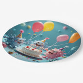 Birthday Cartoon Germ Party Fun Papieren Bordje (Gekanteld)