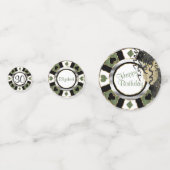 Birthday Casino Poker Chip - Green Confetti (Voorkanten)