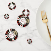Birthday Casino Poker Chip - in een donkerrood Confetti (Groep)