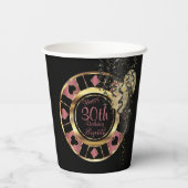 Birthday Casino Poker Chip - Roos Papieren Bekers (Achterkant)