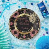 Birthday Casino Poker Chip - Roos Papieren Bordje (Feest)