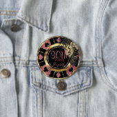 Birthday Casino Poker Chip - Roos Ronde Button 7,6 Cm (In situ)
