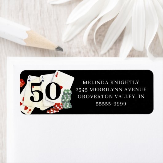 Birthday Casino Poker Party Etiket (Insitu)