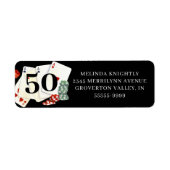 Birthday Casino Poker Party Etiket (Voorkant)