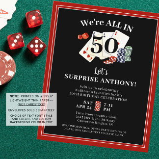 Birthday Casino Poker - Uitnodiging tot het indien