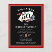 Birthday Casino Poker - Uitnodiging tot het indien (Voorkant)