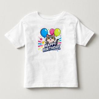 Birthday Cat Balloons – Cute Kawaii Happy Birthday Kinder Shirts