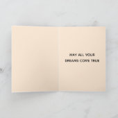 Birthday Cat | Beige Cat Happy Birthday gevouwen Kaart (Binnen)