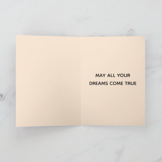 Birthday Cat | Beige Cat Happy Birthday gevouwen Kaart (Binnen)