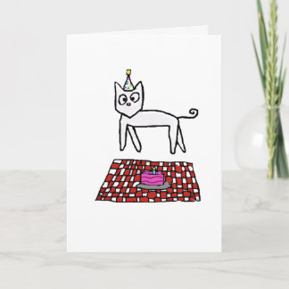 Birthday Cat Card Kaart