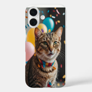 Birthday Cat iPhone 16 Hoesje
