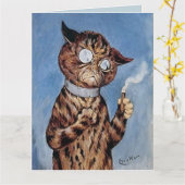 BIRTHDAY CAT DAD CIGAR LOUIS WAIN CARD KAART (Gele Bloem)