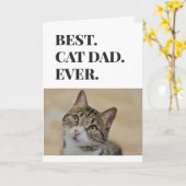Birthday Cat Dad World's Best Ever Pet Photo Kaart (Gele Bloem)