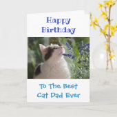 Birthday Cat Dad World's Best Ever Pet Photo Kaart (Gele Bloem)