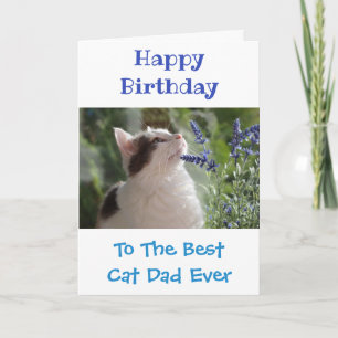 Birthday Cat Dad World's Best Ever Pet Photo Kaart
