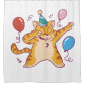 Birthday cat douchegordijn (Voorkant)