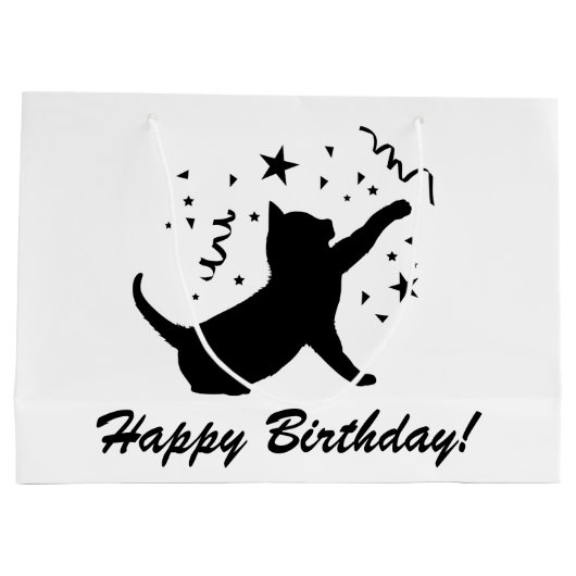 Birthday Cat Gift Bag Groot Cadeauzakje (Achterkant)
