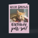 BIRTHDAY CAT GINGER KITTEN WENSKAART KAART<br><div class="desc">CUTE CATGINGER BIRTHDAY KAART</div>