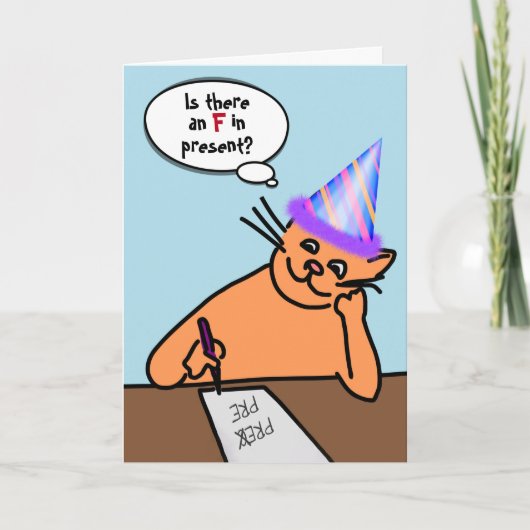 Birthday Cat Humor Kaart (Voorkant)