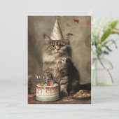 Birthday Cat Kaart (Staand voorkant)