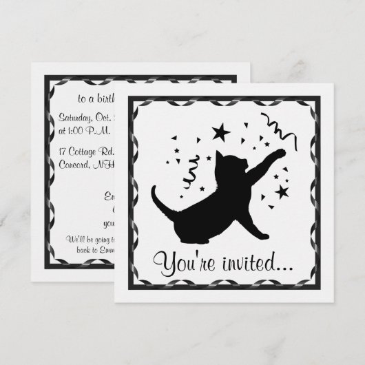 Birthday Cat  Kaart (Voorkant / Achterkant)