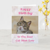 Birthday Cat Mam World's Best Ever Pet Photo Kaart (Gele Bloem)